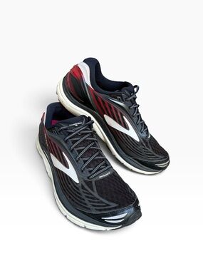 Brooks Transcend Men's Size 10 Black Red Performance Running Shoes